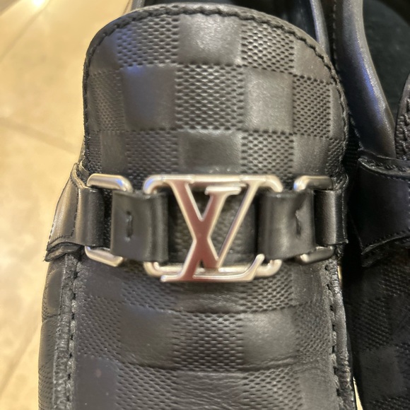 Louis Vuitton Men’s Hockenheim Damier Black Loafers 8 1/2 - Picture 2 of 11